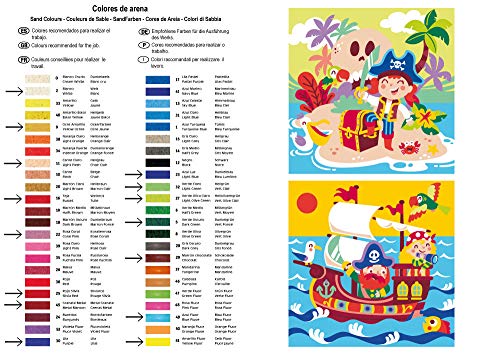 Arenart | Pack 2 Dibujos Piratas 30x30cm | para Pintar con Arenas de Colores | Manualidades para Niños | Dibujo Infantil | +6 años