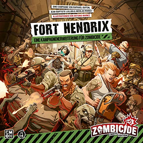 Asmodee | CMON | Zombicide 2ª edición – Fort Hendrix | ampliación | Juego de Expertos | Dungeon Crawler | 1 – 6 Jugadores | A Partir de 14 años | 60 Minutos de Tiempo de Juego | Alemán