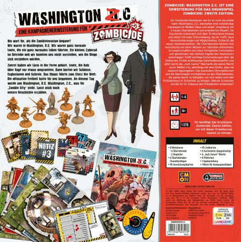 Asmodee | CMON | Zombicide 2ª edición – Washington Z.C. | Ampliación | Juego de Expertos | Dungeon Crawler | 1 – 6 Jugadores | A Partir de 14 años | 60 Minutos de Tiempo de Juego | Alemán