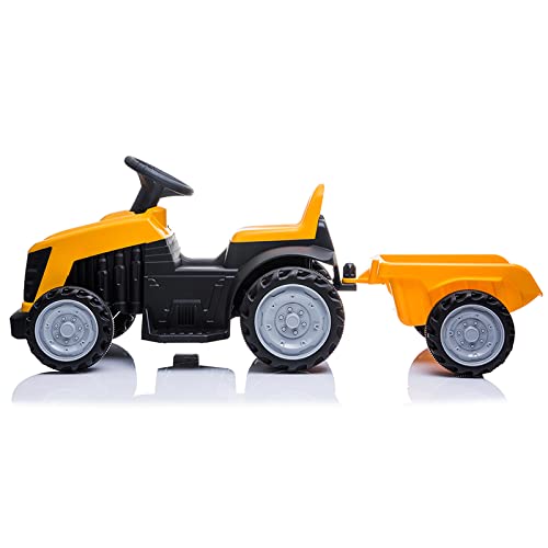 ATAA Tractor Mini 6v - Amarillo - Tractor eléctrico Infantil con batería 6v t Remolque