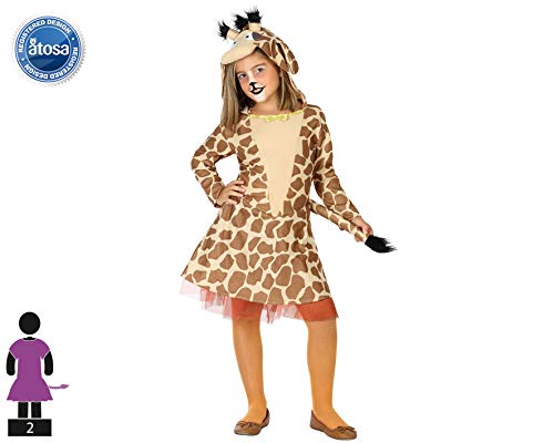 Atosa disfraz jirafa niña infantil marrón 5 a 6 años