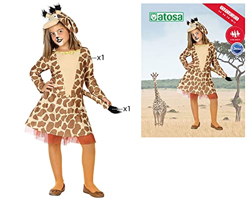 Atosa disfraz jirafa niña infantil marrón 5 a 6 años