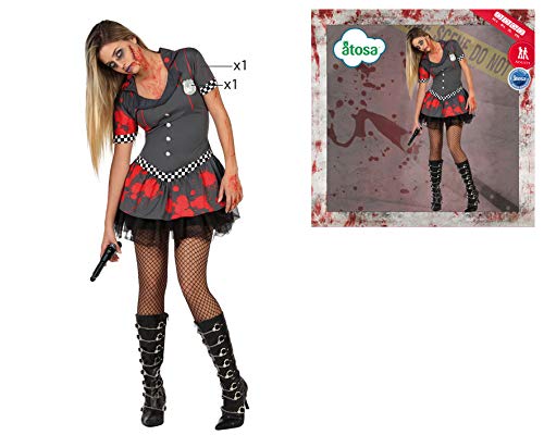Atosa Disfraz Policia Sangrienta Mujer Adulto Zombie XL