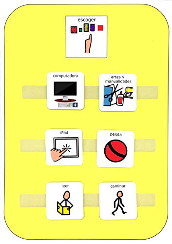 Autism Supplies & Developments Tabla de elección de actividad visual de plástico (español), color surtido, ES_AC (Autism Supplies and Developments ACT_ES)