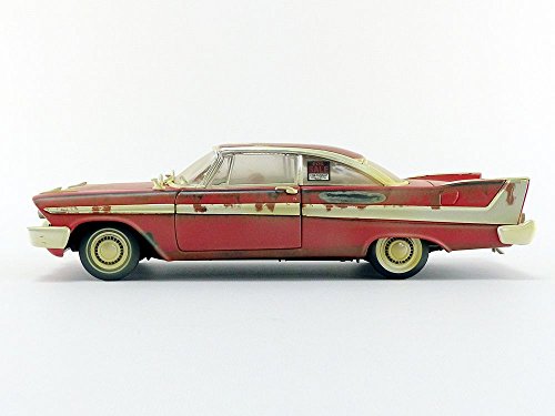 Auto World – Miniatura de Coche Plymouth Fury Christine Dirty, versión 1958, Escala 1/18, AWSS119, Rojo/Blanco