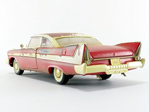 Auto World – Miniatura de Coche Plymouth Fury Christine Dirty, versión 1958, Escala 1/18, AWSS119, Rojo/Blanco