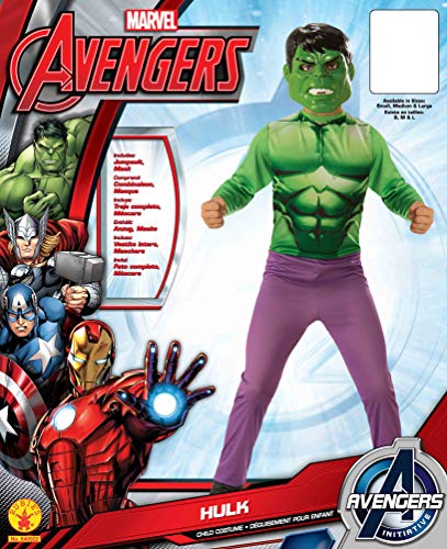 Avengers - Disfraz de Hulk para niño, infantil talla 5-7 (Rubie'S 640922-M)