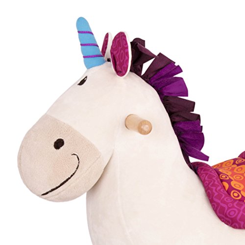 B. toys – Dilly Dally unicornio mecedor de madera – Mecedora Rocker – Suave juguete Montable para niños y bebés de 18 meses en adelante