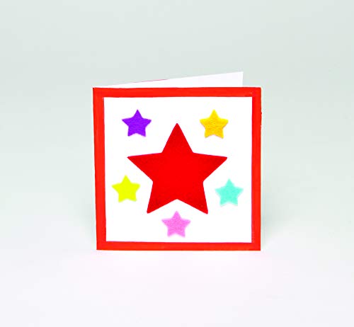 Baker Ross Pegatinas de fieltro estrellas (paquete de 144) para manualidades y proyectos de arte para niños, tarjetas, bolsos de fiesta y decoraciones, EF944
