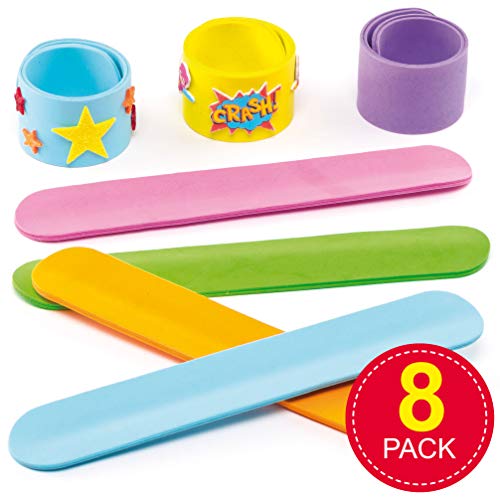 Baker Ross Pulseras de espuma a presión (paquete de 8) Juguetes novedosos para niños, fiesta perfecta, botín o bolsa de premios, colores surtidos
