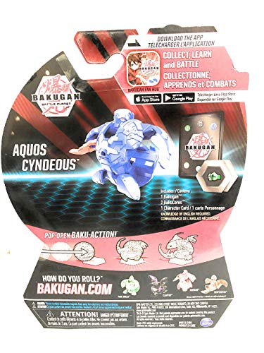 Bakugan, Aquos Cyndeous, criatura transformadora coleccionable de 5 cm de alto, para edades de 6 años en adelante