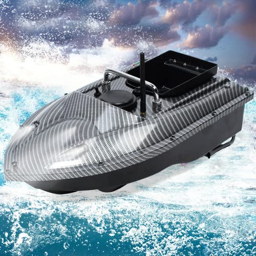 Barco alimentador inalámbrico de 500 m, inteligente, carga de 1,5 kg, barco teledirigido, buscador de peces, mando a distancia, antena y carga.