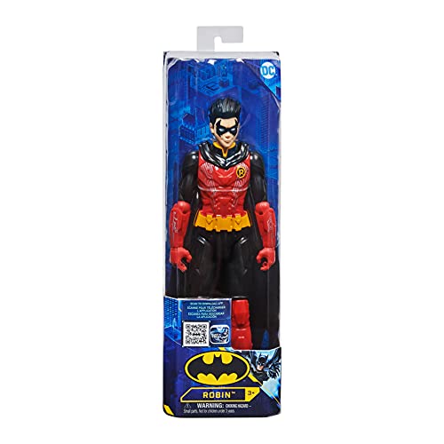 BATMAN - ROBIN FIGURA 30 CM BAT TECH - DC COMICS - Muñeco Robin 30 cm Articulado con Traje Rojo/Negro- 6062923 - Juguete Niños 3 Años +