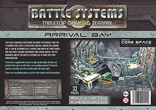 Battle Systems Bahía De Llegada del Terreno De Ciencia Ficción Escenario 3D Modular - Juego De rol De Warhammer 40K En Miniatura De 28 mm - Espacio Central BSTSFE001