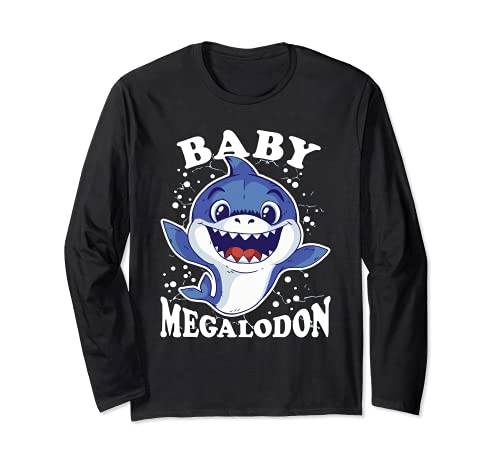Bebé Megalodón Mandíbula Tiburón gigante Shark Lover Manga Larga