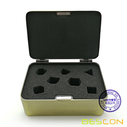 Bescon Deluxe Heavy Duty Brass Metal Dice Box for 7pcs Polyhedral RPG Dice Set