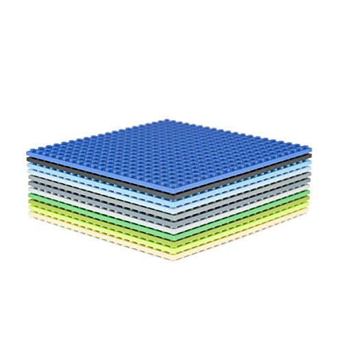Best Blocks - Set de Bases apilables para Construir - Compatible con Todas Las Grandes Marcas - A Partir de 4 años - Colores Naturales - 15 x 15 cm - 12 Piezas