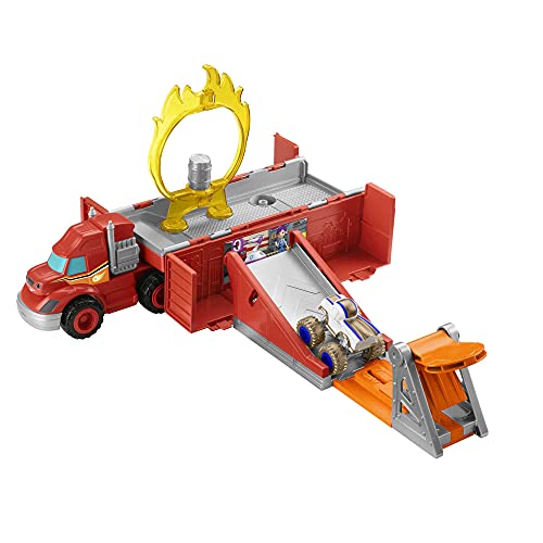 Blaze y los Monster Machines de Nickelodeon Camión lanza y salta con coche de juguete, regalo para niños +3 años (Mattel GYD04)