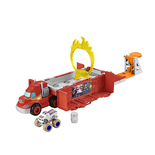 Blaze y los Monster Machines de Nickelodeon Camión lanza y salta con coche de juguete, regalo para niños +3 años (Mattel GYD04)