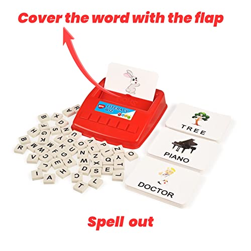 BOHS Literacy Wiz Fun Game - Palabras de vista superior - 60 tarjetas flash - Juguetes educativos para aprendizaje de idiomas preescolares