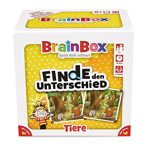 Brain 94917 Box Buscando la Diferencia, Animales, Juego Educativo, Juego de búsqueda para niños a Partir de 6 años