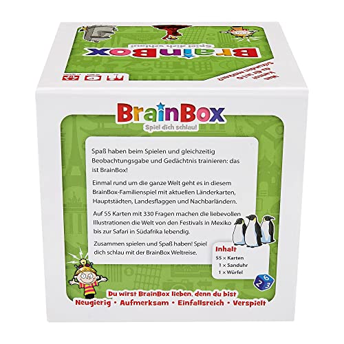 Brain Box-Viaje Mundial, Educativo, Juego de Preguntas para niños a Partir de 6 años, Color (2094937)
