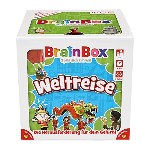 Brain Box-Viaje Mundial, Educativo, Juego de Preguntas para niños a Partir de 6 años, Color (2094937)