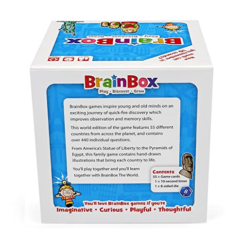 BrainBox El Mundo (2022) | Juego de Cartas | Edades 6+ | 1+ Jugadores | 10+ Minutos Jugando Tiempo