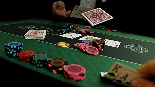 Bullets Playing Cards Alfombra de póker Profesional de 180 x 90 cm Propia Mesa de póker – Alfombrilla de póker de Lujo – Alfombra de póker – Recubrimiento para la Mesa para Jugar al póker