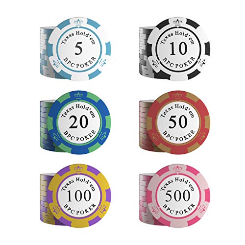 Bullets Playing Cards Maletin poker set profesional. Estuche con cartas y fichas poker. 300 Poker chips numeradas y baraja de cartas de plastico impermeables. Incluye instrucciones del juego de poker