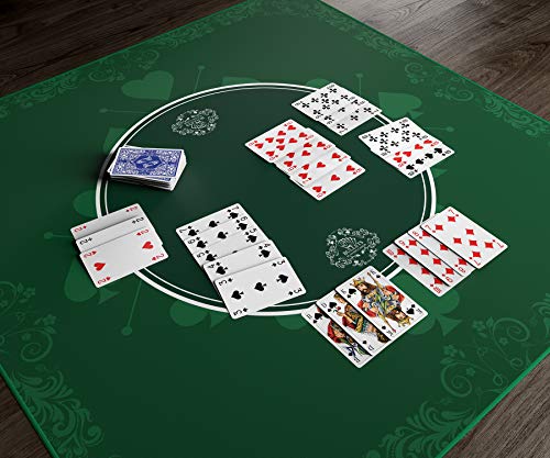 Bullets Playing Cards Tapete Cartas y Juegos de Mesa 180 x 90 cm - Alfombra tapete Juegos de Cartas, Poker, Naipes, Domino o ajedrez. Antideslizante Verde Premium