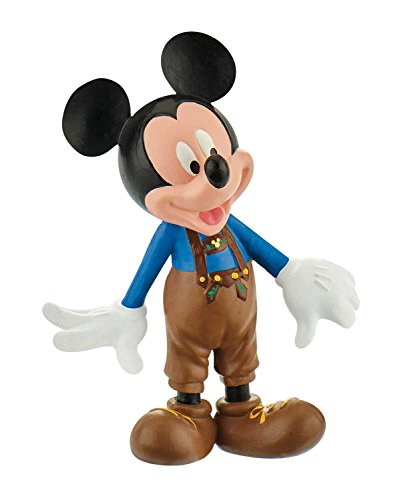 Bullyland 15081 – Juego de Figuras de Juguete Walt Disney Mickey en Pantalones de Piel y Minnie en el tirolés, Figuras pintadas a Mano, sin PVC, Regalo Ideal para niños y niñas para Jugar de fantasía