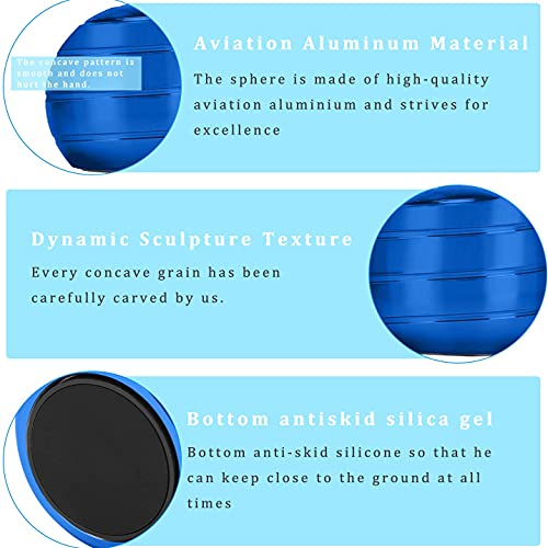 CaLeQi Escritorio cinético Juguete Oficina Metal Spinner Ball Giroscopio con ilusión óptica para Aliviar el estrés Inspirar Creatividad Interior (Azul)