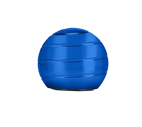 CaLeQi Escritorio cinético Juguete Oficina Metal Spinner Ball Giroscopio con ilusión óptica para Aliviar el estrés Inspirar Creatividad Interior (Azul)