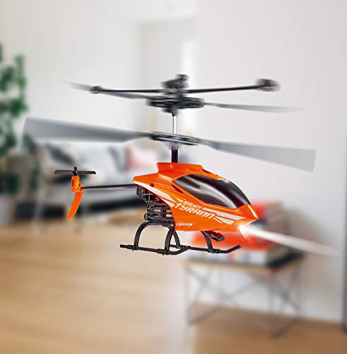 Carson 500507155 Nano Tyrann 230 Gyro IR 2CH, 100% Listo para Volar, teledirigido, helicóptero RC, Pilas y Mando a Distancia incluidos, Color Naranja