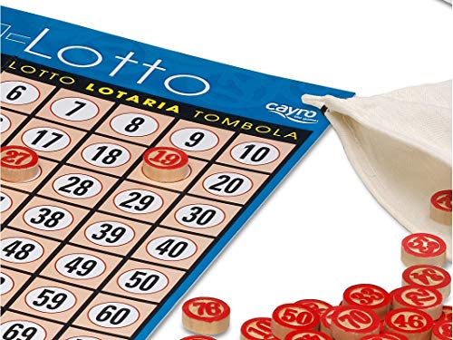 Cayro -Lotto/Tómbola 48 Cartones en Caja de Madera - Juego de Mesa Tradicional - Bingo - Juego de Mesa (749)