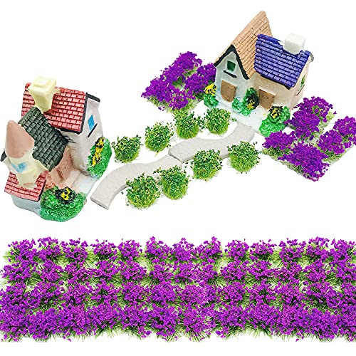 Cayway 11 Pz Meadow Flowers Tufts Terrain Model Kit Árboles en Miniatura, Camino Micro Paisaje, Casa Micro Paisaje para El Paisaje del Jardín de Bricolaje