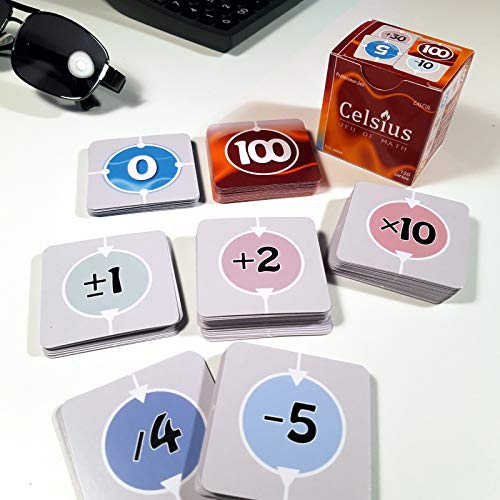 CELSIUS / Nuevo Juego de cálculo de 2 a 4 jugadores simultáneos / 120 cartas a combinar según las operaciones matemáticas (Regalo inteligente, recurso educativo)