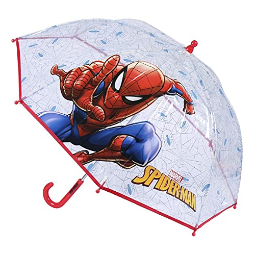 CERDÁ LIFE'S LITTLE MOMENTS- Paraguas Burbuja Manual de Spiderman - Licencia Oficial Marvel, Color Azul (2400000615)