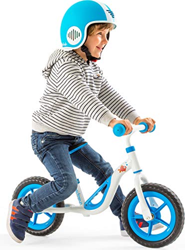 Chillafish Charlie Bicicleta Equilibrio Ligera – Asa de Transporte, Asiento y Manillar Ajustable. Ruedas 10 Pulgadas a Prueba de Pinchazos – Asiento Moldeado a Medida. para Niños 18-48 Meses, Rojo