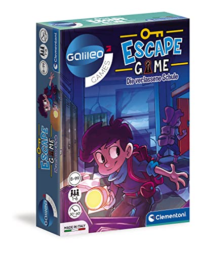Clementoni 59228 Escape Game - El emocionante Juego de Mesa Escolar abandonado para Rompecabezas y Rompecabezas, Incluye Tarjetas de Aviso y Accesorios, Juego Familiar a Partir de 8 años