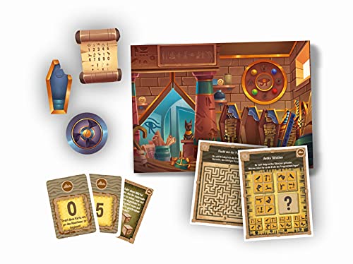Clementoni 59230 Escape Game – La pirámide del farao, emocionante Juego de Sociedad para Romper y Rompecabezas, Tarjetas de Advertencia y Accesorios, Juego Familiar a Partir de 8 años en Navidad