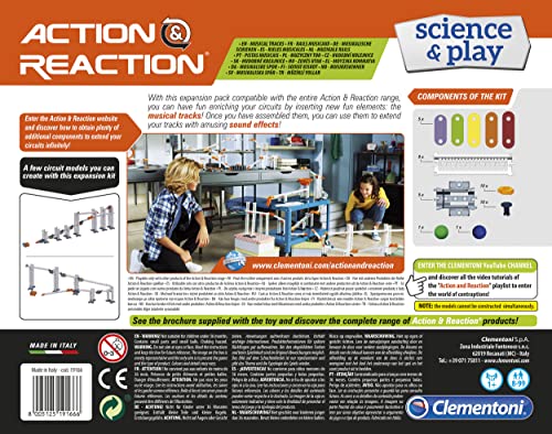 Clementoni - Action&Reaction Pista de sonido, expansión juego, complemento Action Reaction, Juego STEM, a partir de 8 años (19166)