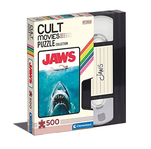 Clementoni- Cult Movies Jaws-500 Puzzle para Adultos (500 Piezas), diseño de puzle, Multicolor, Medium (35111)