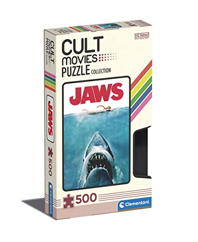 Clementoni- Cult Movies Jaws-500 Puzzle para Adultos (500 Piezas), diseño de puzle, Multicolor, Medium (35111)