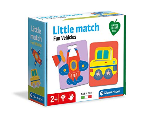 Clementoni- Little Match – Si Parte – 6 Mini puzles, fichas Rompecabezas encajables, Juego Educativo para niños de 2 años, Fabricado en Italia, Multicolor (16325)