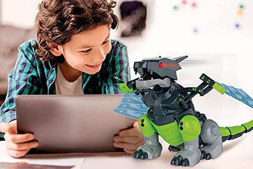 Clementoni - Mega Dragon, robot para montar STEM con App, 8 años, juguete en español (55421)