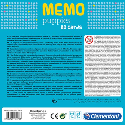 Clementoni - Memo Cachorros - juego de memoria infantil a partir de 4 años (18078)