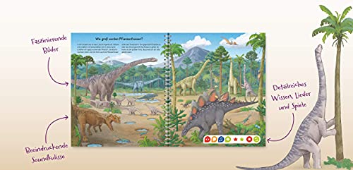 Collectix Juego de libros Ravensburger tiptoi® | Descubrimos los dinosaurios (WWW 24) + mapa del mundo para niños – países, animales, continentes