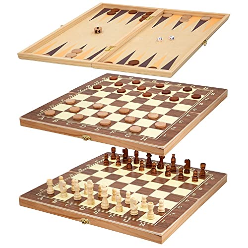 ColorBaby 45593 - Juego ajedrez + Backgammon Madera 39x39 cm - CB Games